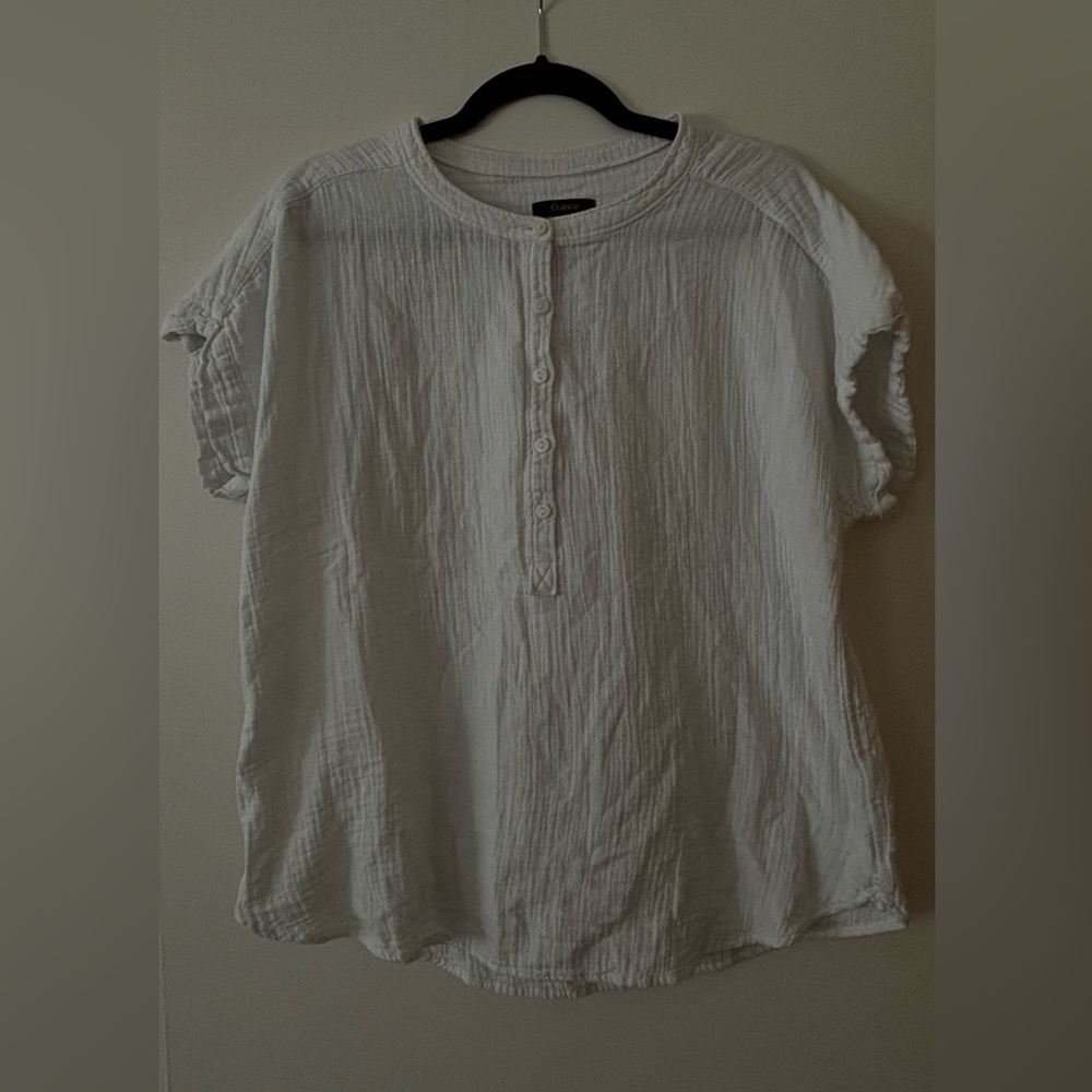 Quince 100% Organic Gauze Roll Sleeve Shirt